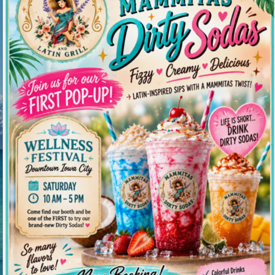 Mammitas Dirty Sodas pop-up promotion graphic