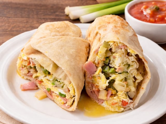 Ham Breakfast Burrito.