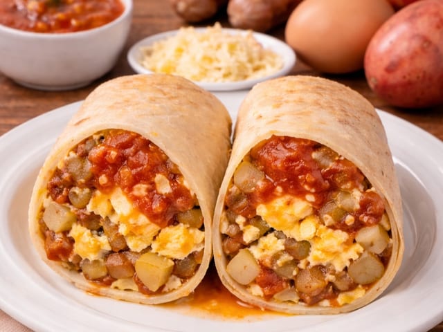 Sausage Breakfast Burrito.